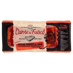 Aia Carne al Fuoco Costine Marinate di Suino alla Paprica Dolce e Peperoncino 0,600 kg