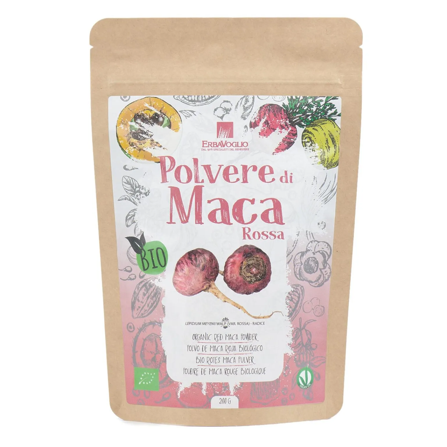 Polvere di Maca Rossa Bio Erba Voglio