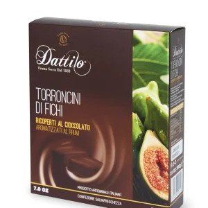 Fig nougat rum-flavoured and covered with chocolate