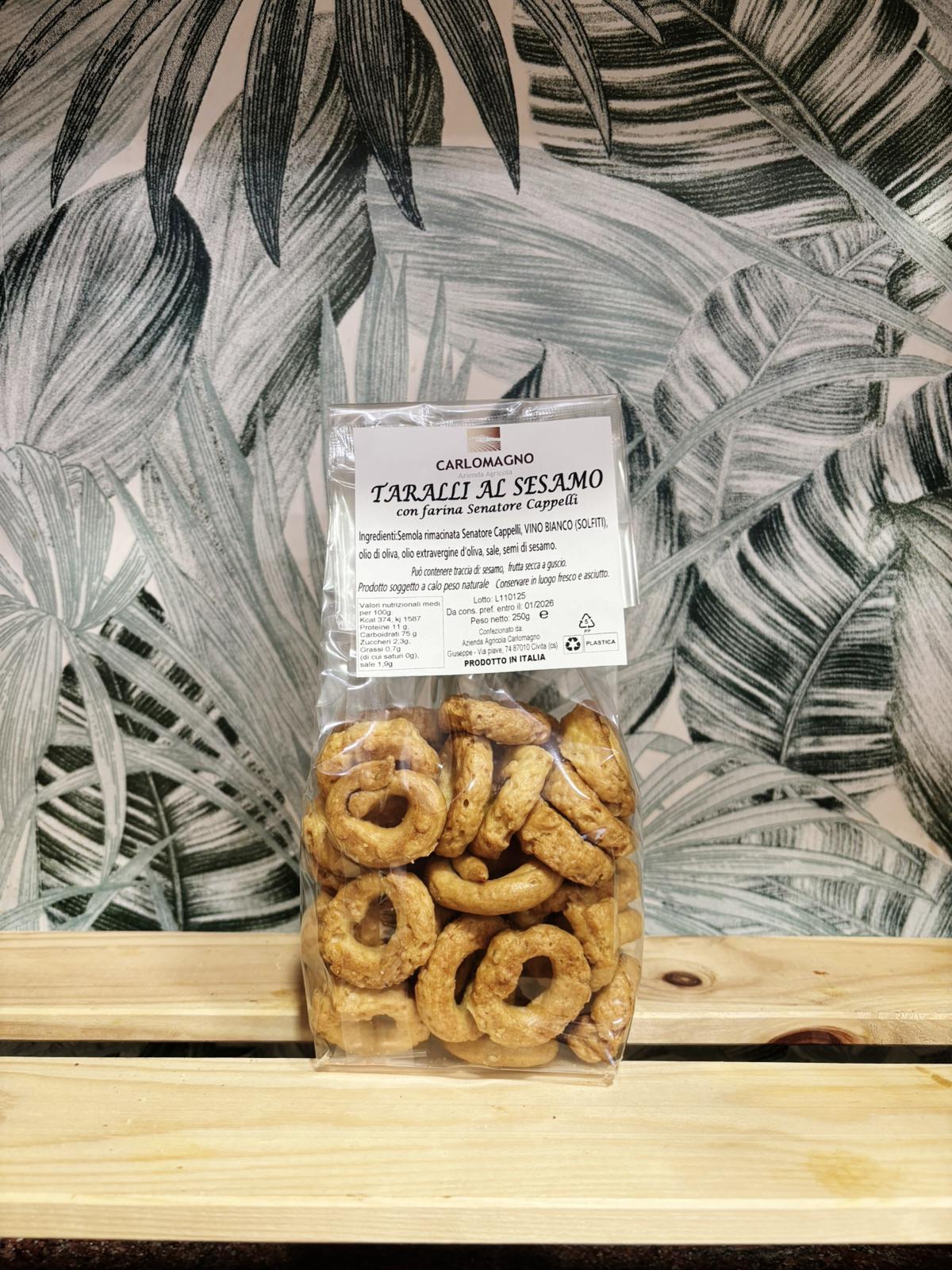 Taralli al Sesamo – con farina Senatore Cappelli