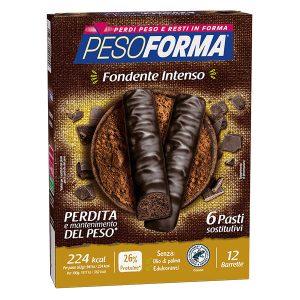 Pesoforma Barrette Sostitutive del Pasto al Cioccolato Fondente Intenso 12 Pezzi