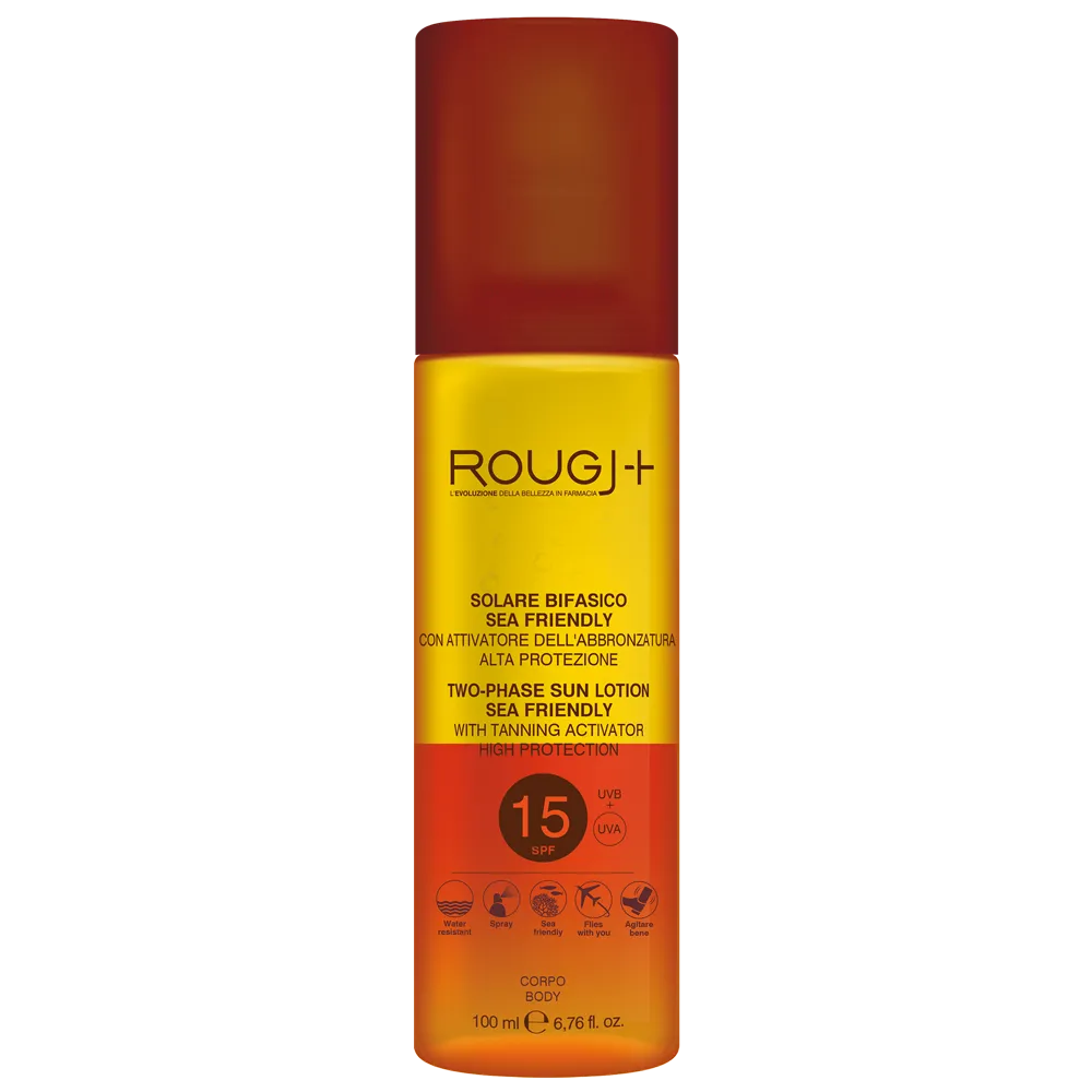 Solare Bifasico SPF15 con attivatore di melanina Rougj